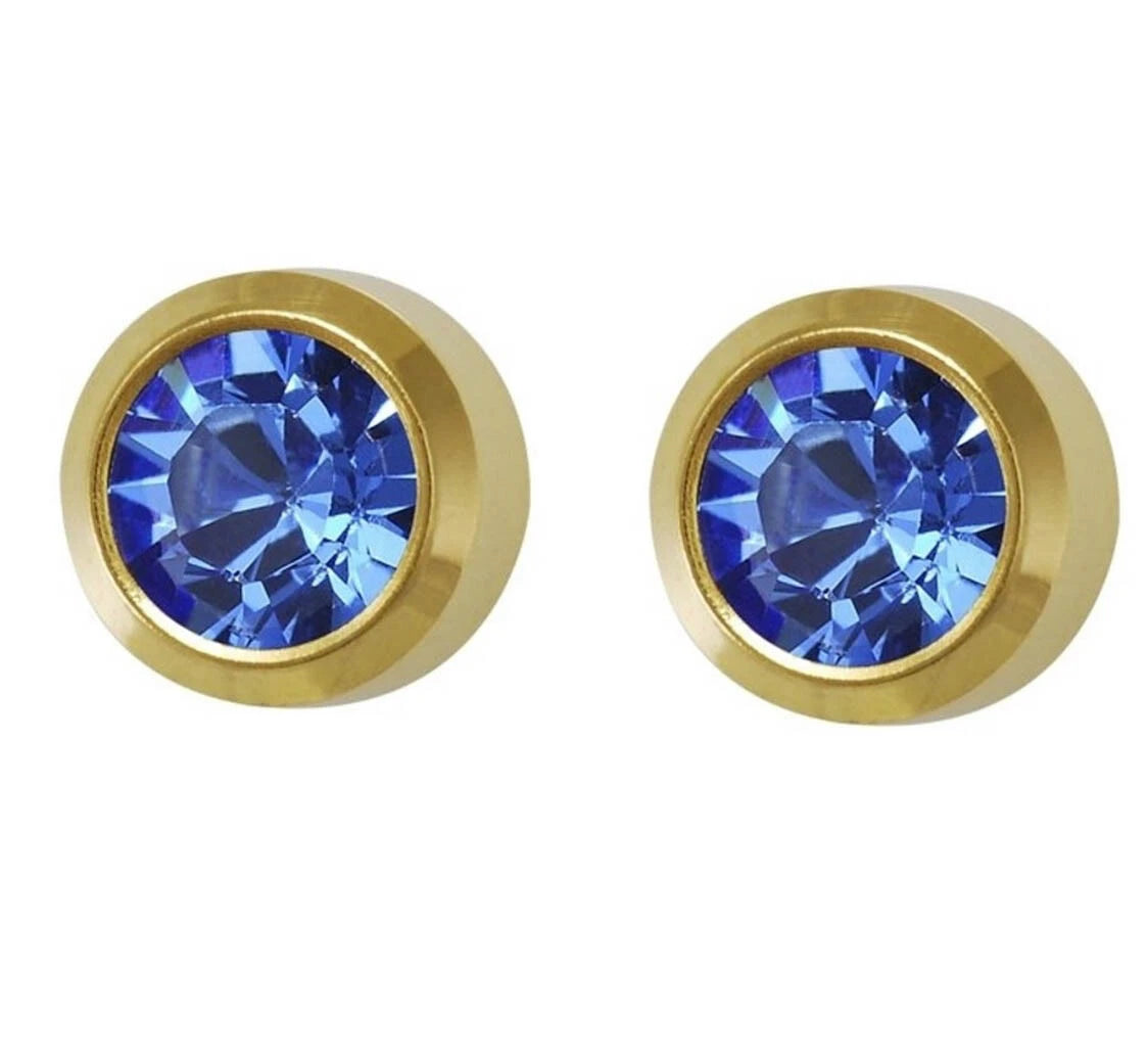 Studs for Sterile Ear Piercings Stud made of stainless steel Color of Bezel Earrings: Crystal