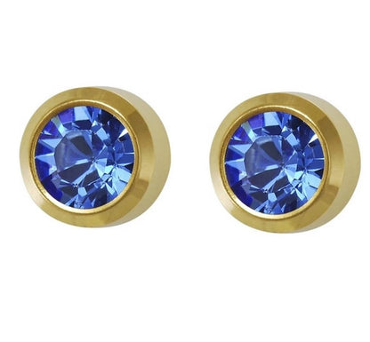 Studs for Sterile Ear Piercings Stud made of stainless steel Color of Bezel Earrings: Crystal