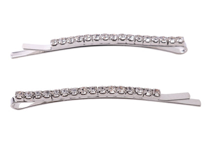 2Pcs Rhinestone bobby hair slider