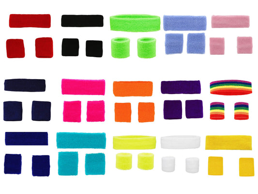 Sweatbands Headband Wristband Set