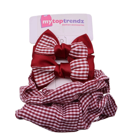 Gingham Hair Bows & Scrunchies for Women & Girls – Soft Stylish Hair Accessories for Everyday Wear & Gifting