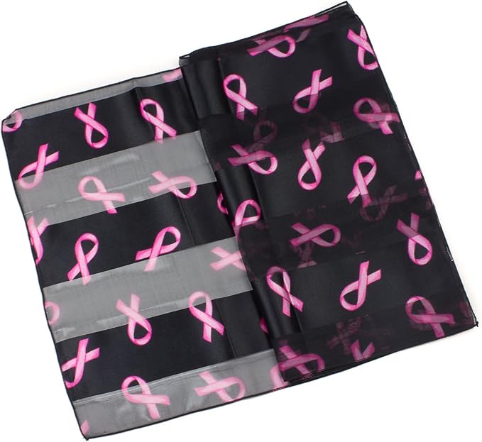 Women's Fashion Scarf, Breast Cancer Awareness Accessory, Soft, Lightweight, Printed Ladies Girls Neck Head Sash Scarf.