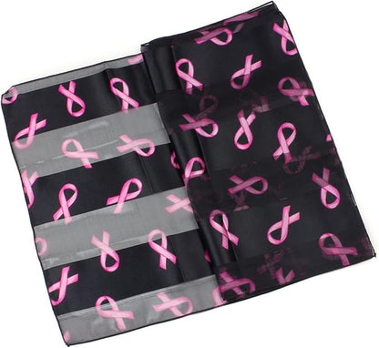 Women's Fashion Scarf, Breast Cancer Awareness Accessory, Soft, Lightweight, Printed Ladies Girls Neck Head Sash Scarf.