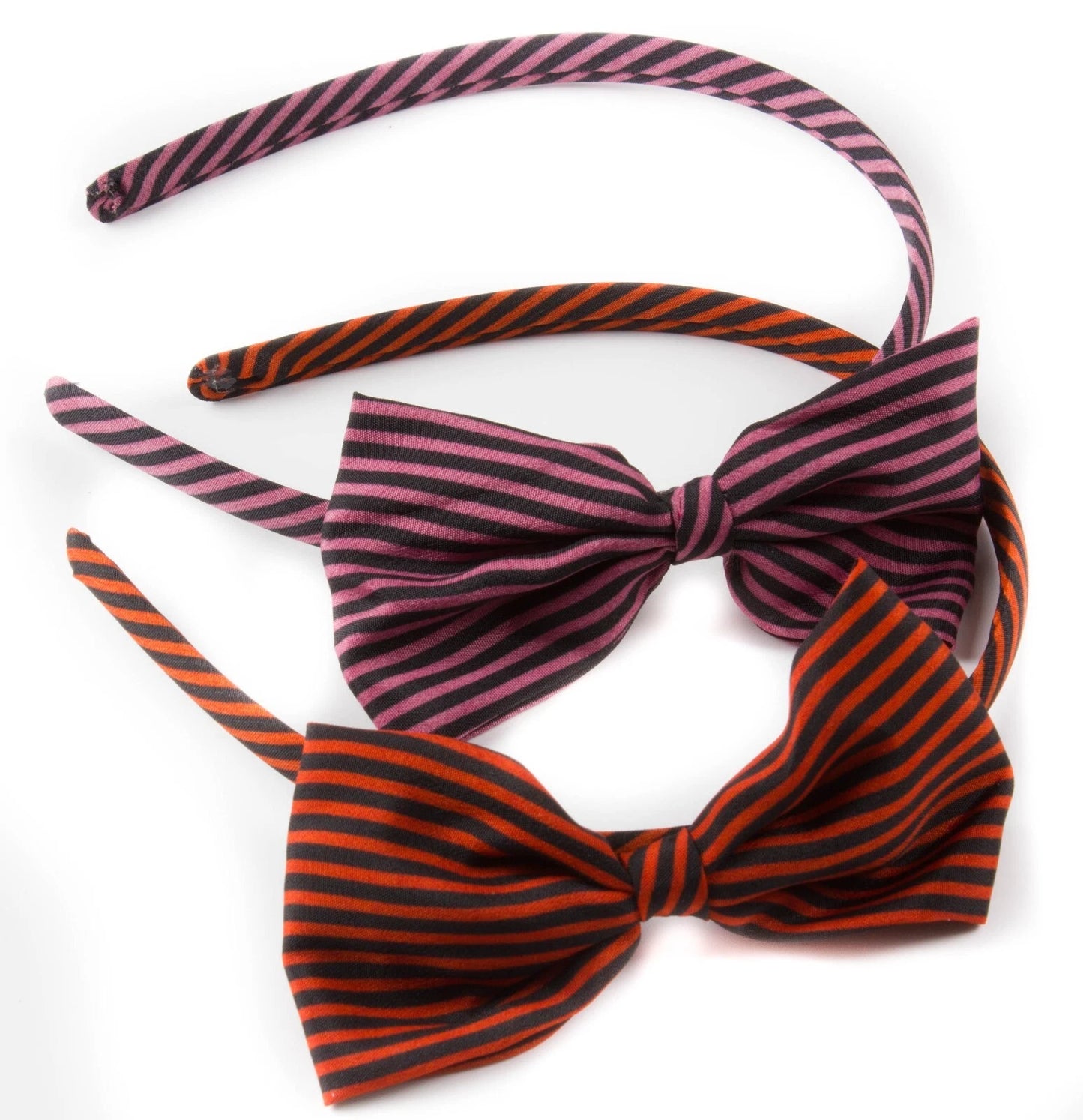 Classic Striped Bow Headband | Thin Satin Covered Hair Accessory