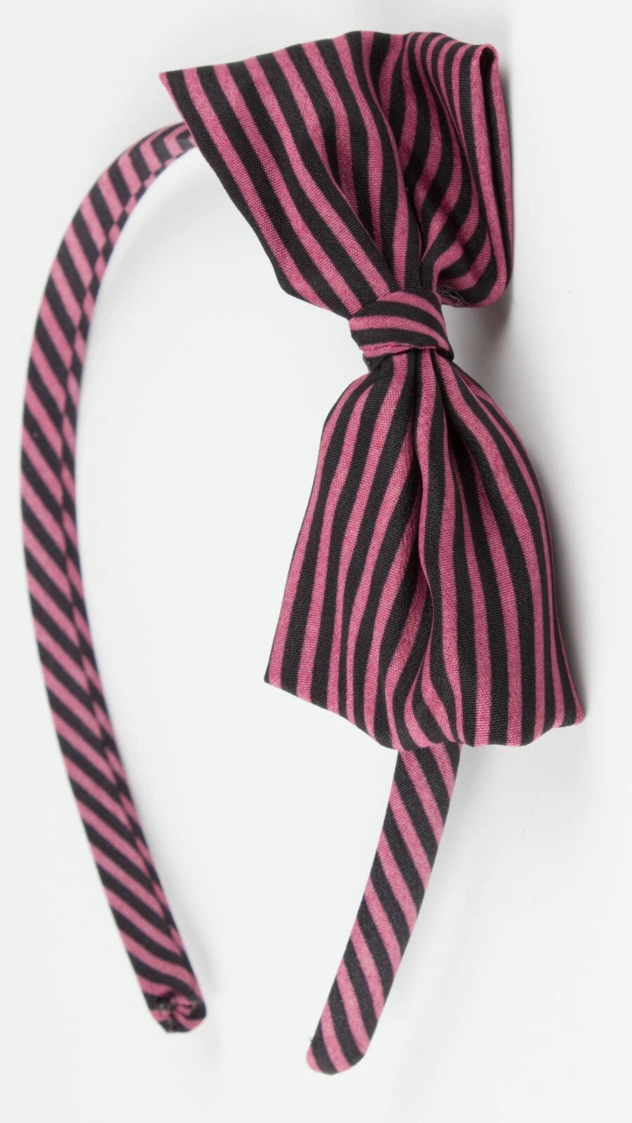 Classic Striped Bow Headband | Thin Satin Covered Hair Accessory