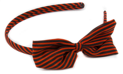 Classic Striped Bow Headband | Thin Satin Covered Hair Accessory