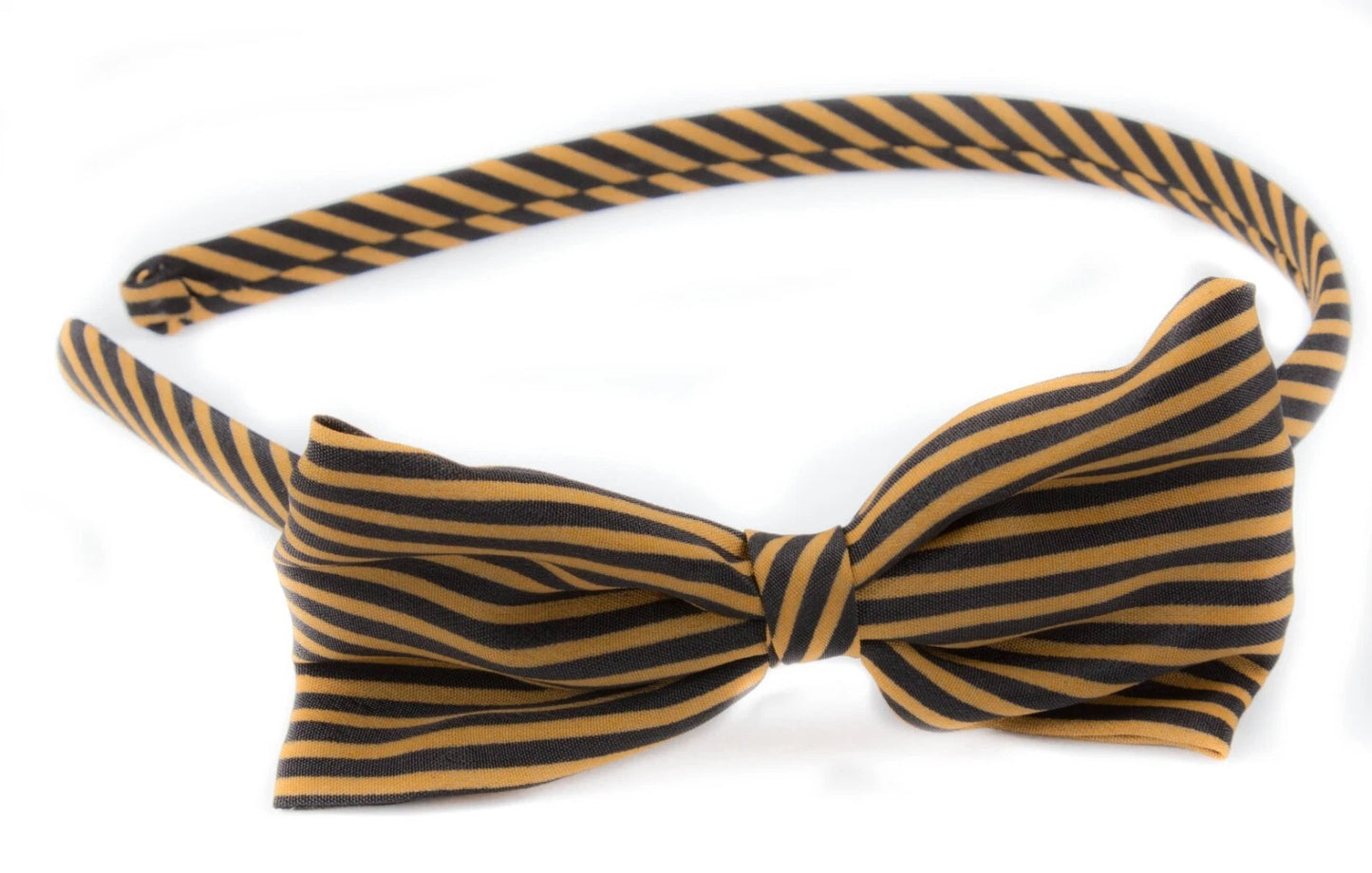 Classic Striped Bow Headband | Thin Satin Covered Hair Accessory