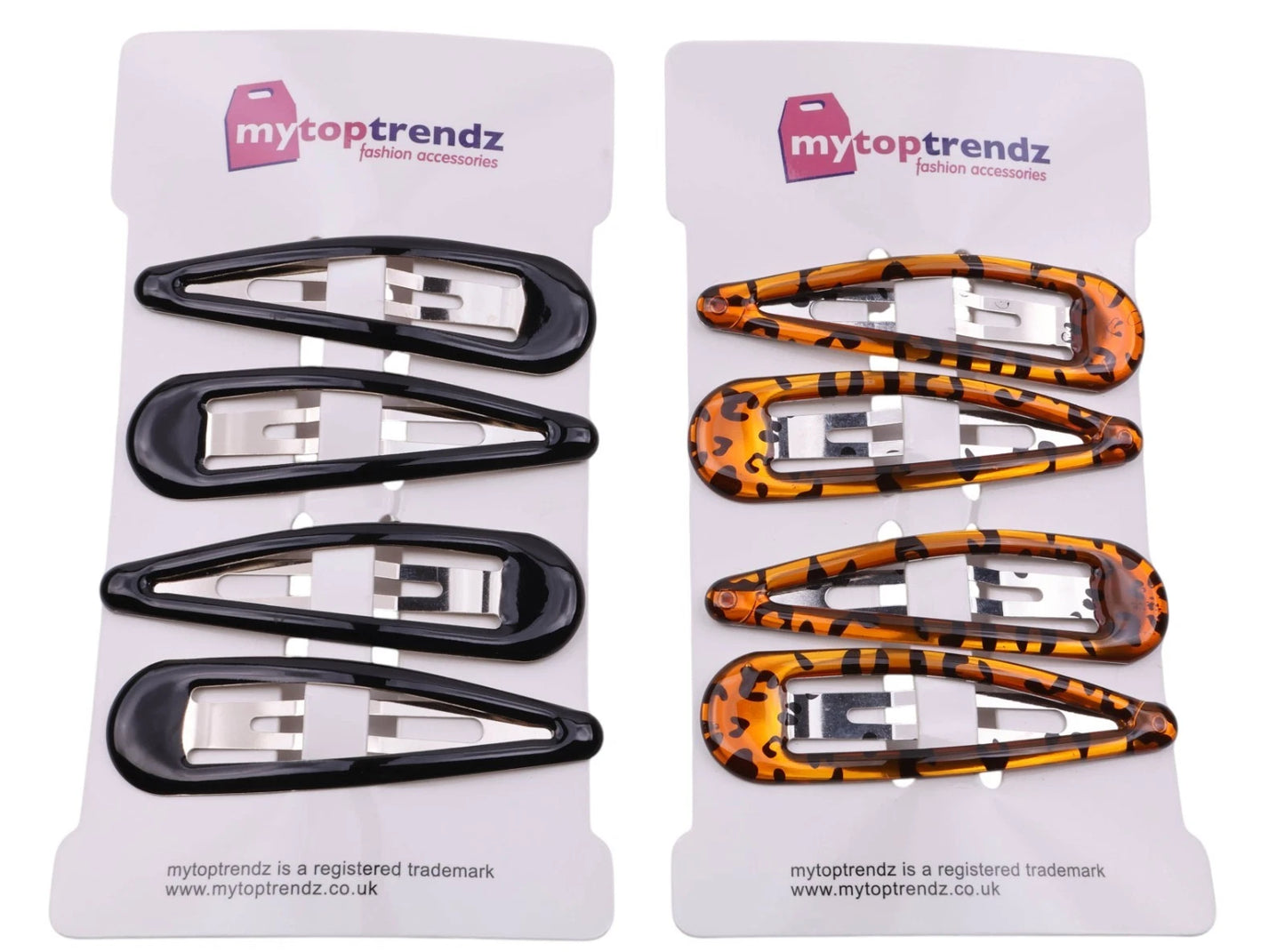 Large Epoxy Hair Snap Clips (4-Pack) - No-Slip Sleepies Barrettes for Women & Girls