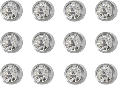Pack of 12 pair Clear/Assorted stud earrings
