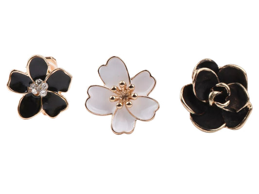 Small Crystal flower enamel stud earring