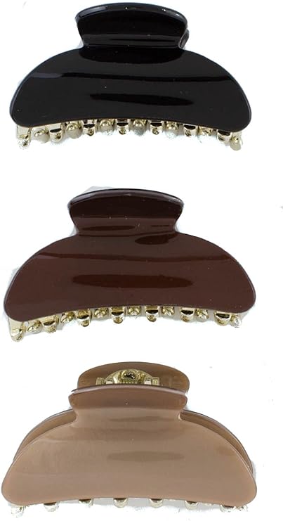 3-Pack Medium Claw Hair Clips: Strong Hold, Non-Slip, Durable Chunky Design