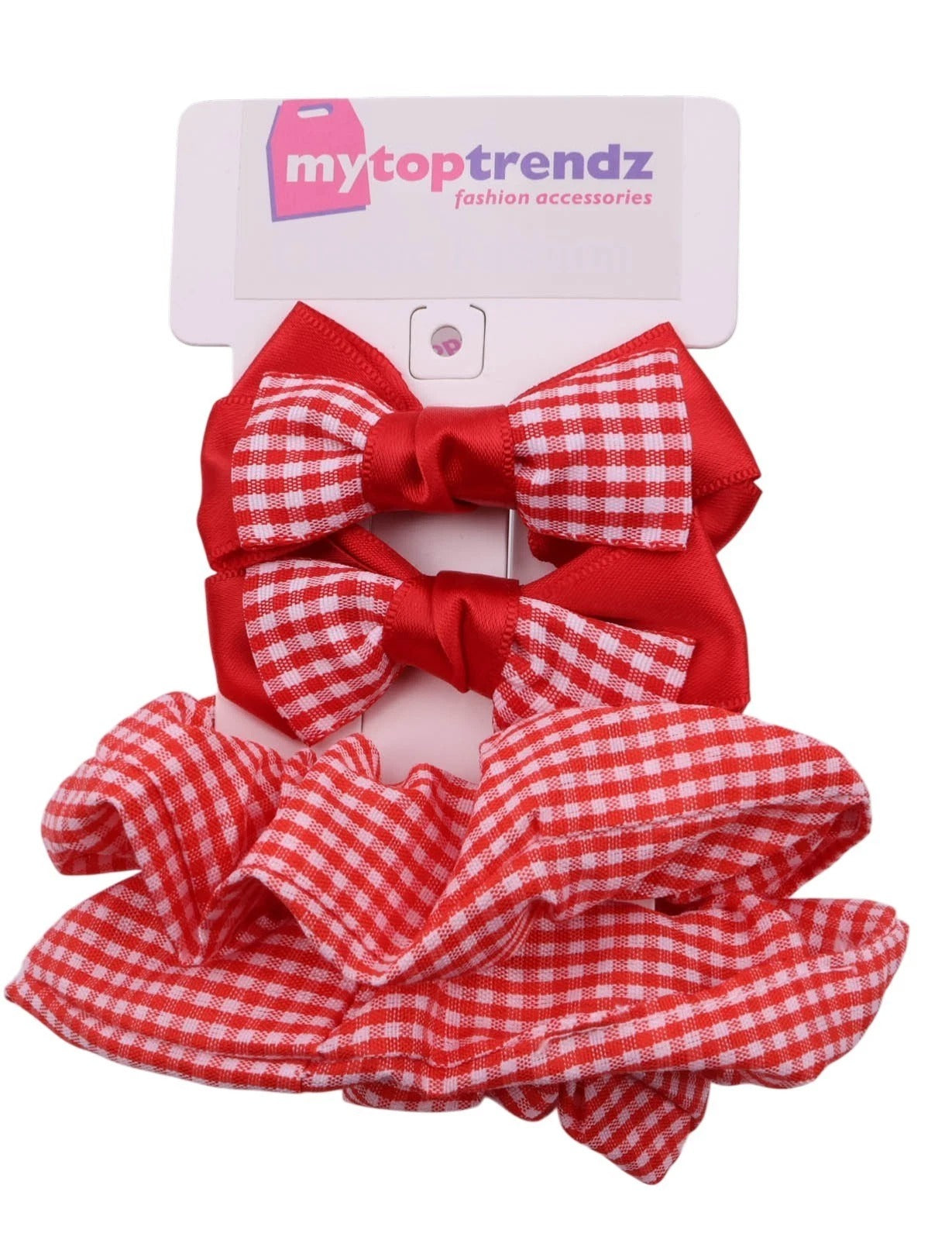Gingham Hair Bows & Scrunchies for Women & Girls – Soft Stylish Hair Accessories for Everyday Wear & Gifting