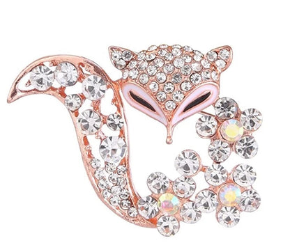 Adorable Animal Brooch with Sparkling Crystal Diamante Dress Pins