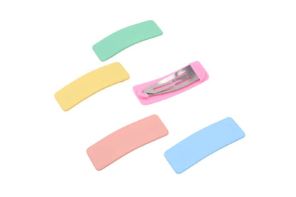 Solid Snap Hair Clips – Matte Square & Rectangle Hair Clips for Women & Girls (10 Pack / 5 Pairs)