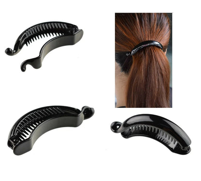 Mini Banana Hair Clip Small Ponytail Holder Ring Comb Plastic Hair Clip for Women