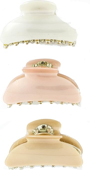 3-Pack Medium Claw Hair Clips: Strong Hold, Non-Slip, Durable Chunky Design