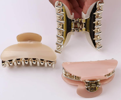 3-Pack Medium Claw Hair Clips: Strong Hold, Non-Slip, Durable Chunky Design