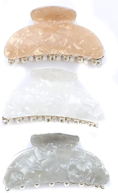 3-Pack Medium Claw Hair Clips: Strong Hold, Non-Slip, Durable Chunky Design