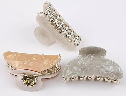 3-Pack Medium Claw Hair Clips: Strong Hold, Non-Slip, Durable Chunky Design