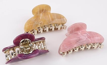 3-Pack Medium Claw Hair Clips: Strong Hold, Non-Slip, Durable Chunky Design