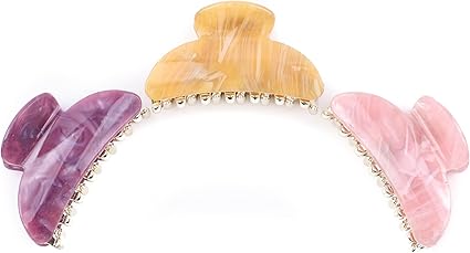 3-Pack Medium Claw Hair Clips: Strong Hold, Non-Slip, Durable Chunky Design
