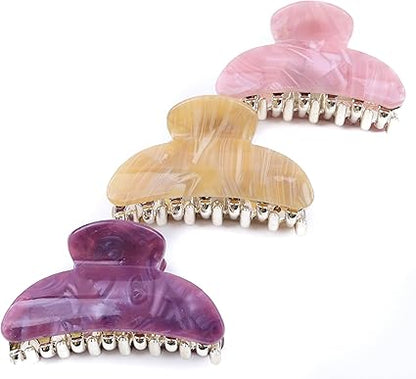 3-Pack Medium Claw Hair Clips: Strong Hold, Non-Slip, Durable Chunky Design