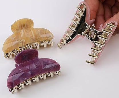 3-Pack Medium Claw Hair Clips: Strong Hold, Non-Slip, Durable Chunky Design