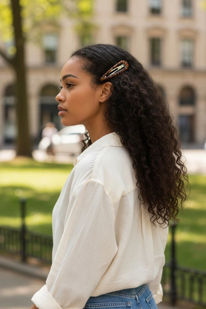 Set of 4 Girls/Women's Hair Snap Grips - Non-Slip, Contour Design Hair Accessories