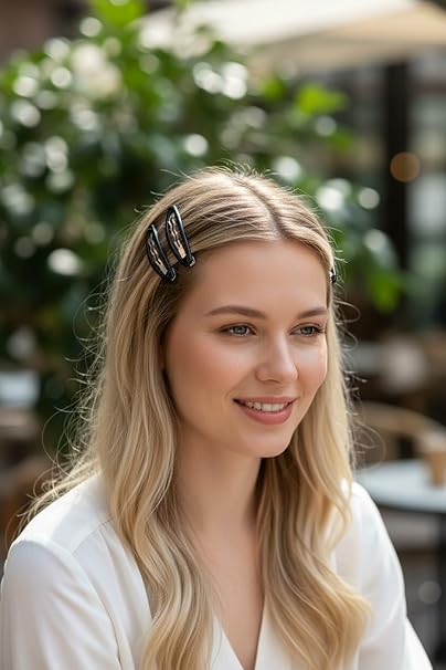 Set of 4 Girls/Women's Hair Snap Grips - Non-Slip, Contour Design Hair Accessories