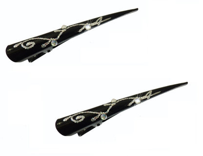 Large Metal Beak Hair Clip Concorde Pelican Clip with Crystals Glitter for Women Hair Styling