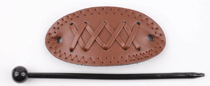 Wide Barrette Hair Clip with Stick – Faux Leather Ponytail Holder for Women