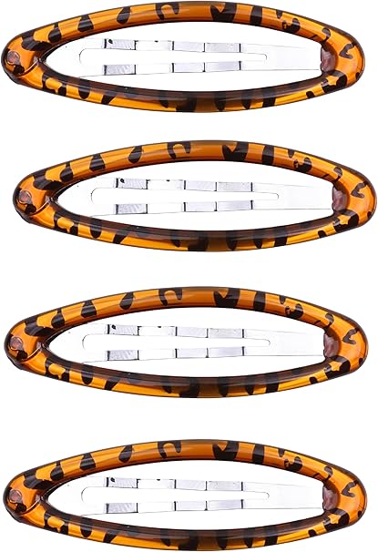 Set of 4 Girls/Women's Hair Snap Grips - Non-Slip, Contour Design Hair Accessories