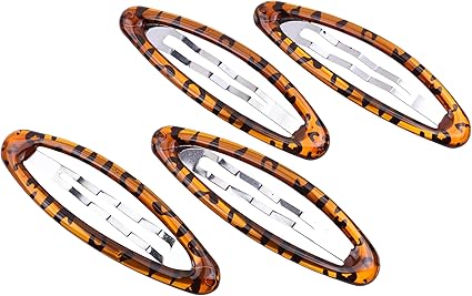 Set of 4 Girls/Women's Hair Snap Grips - Non-Slip, Contour Design Hair Accessories