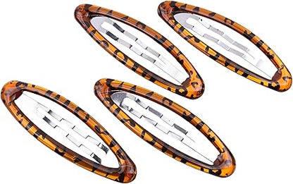 Set of 4 Girls/Women's Hair Snap Grips - Non-Slip, Contour Design Hair Accessories