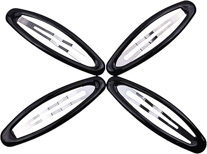 Set of 4 Girls/Women's Hair Snap Grips - Non-Slip, Contour Design Hair Accessories