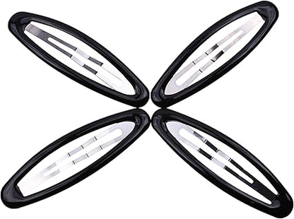 Set of 4 Girls/Women's Hair Snap Grips - Non-Slip, Contour Design Hair Accessories