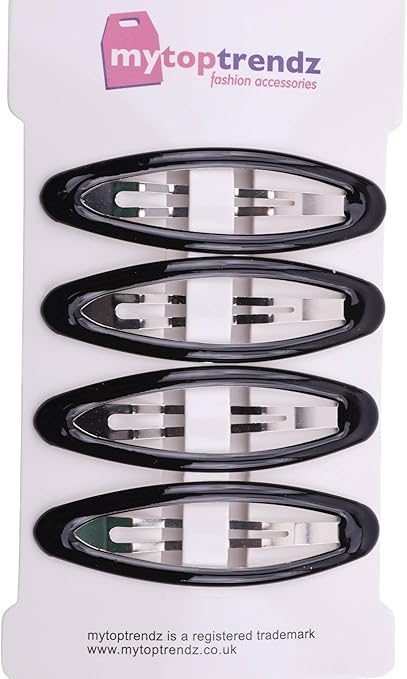 Set of 4 Girls/Women's Hair Snap Grips - Non-Slip, Contour Design Hair Accessories