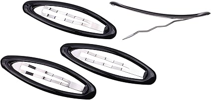 Set of 4 Girls/Women's Hair Snap Grips - Non-Slip, Contour Design Hair Accessories