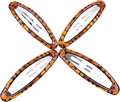 Set of 4 Girls/Women's Hair Snap Grips - Non-Slip, Contour Design Hair Accessories