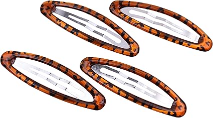 Set of 4 Girls/Women's Hair Snap Grips - Non-Slip, Contour Design Hair Accessories