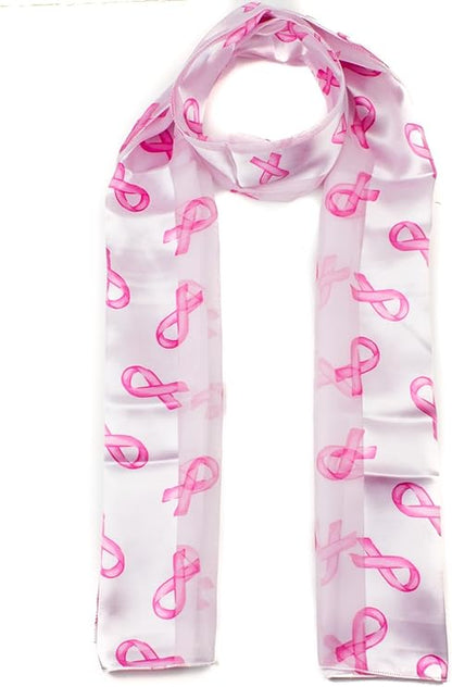 Women's Fashion Scarf, Breast Cancer Awareness Accessory, Soft, Lightweight, Printed Ladies Girls Neck Head Sash Scarf.