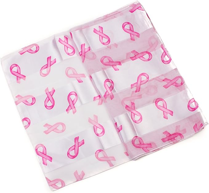 Women's Fashion Scarf, Breast Cancer Awareness Accessory, Soft, Lightweight, Printed Ladies Girls Neck Head Sash Scarf.