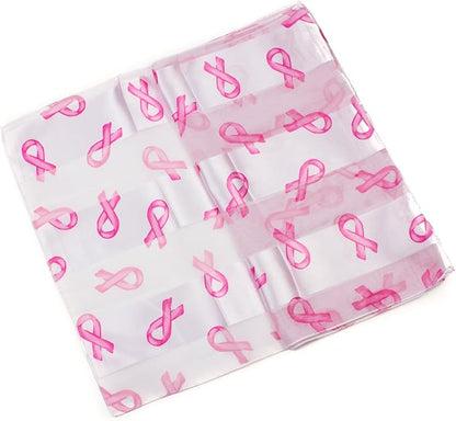 Women's Fashion Scarf, Breast Cancer Awareness Accessory, Soft, Lightweight, Printed Ladies Girls Neck Head Sash Scarf.