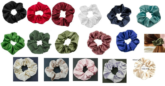 Large Plain Satin Hair Scrunchie