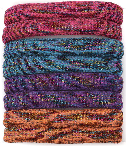 set of 8 glitter large jersey elastic
