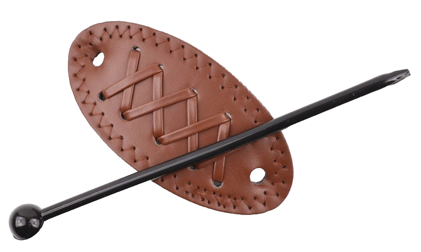 Wide Faux Leather Barrette Hair Clip with Plastic Stick Ponytail Hair Slide for Women