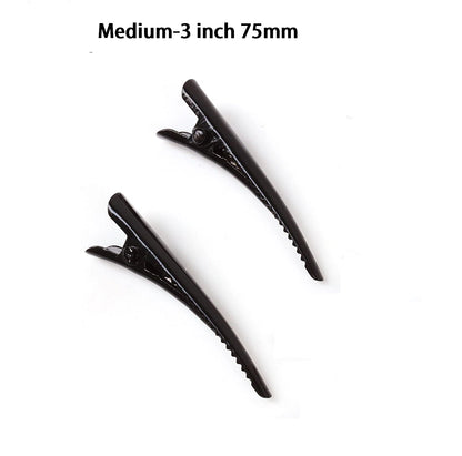 Large Metal Beak Hair Clip Concorde Pelican Clip with Crystals Glitter for Women Hair Styling - Black