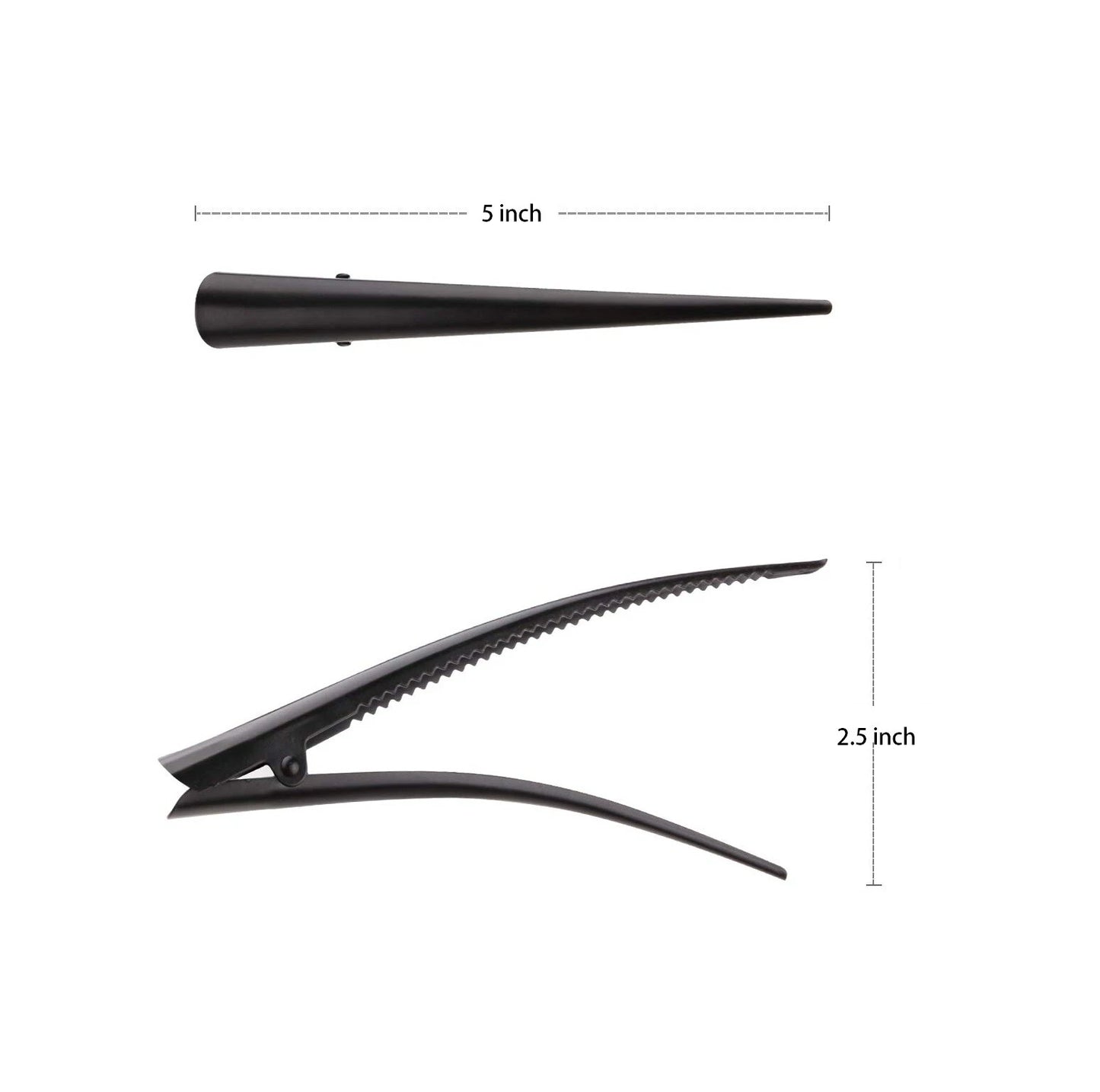 Large Metal Beak Hair Clip Concorde Pelican Clip with Crystals Glitter for Women Hair Styling - Black