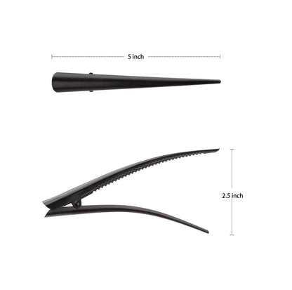 Large Metal Beak Hair Clip Concorde Pelican Clip with Crystals Glitter for Women Hair Styling - Black