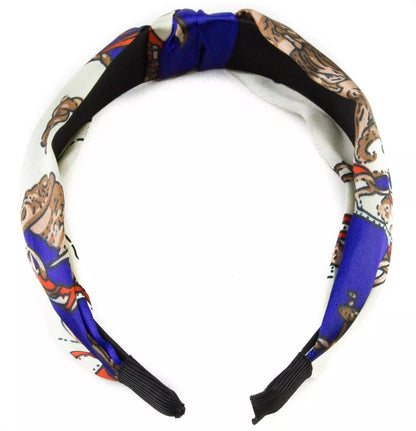 Retro print knotted headband
